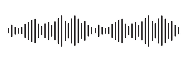 Sound wave sign, seamless sound waveform background, music player, voice, dictaphone - stock vector