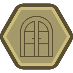 Canvas Print - Door Line Polygon Icon