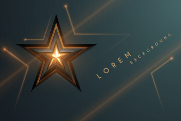 Wall Mural - golden star shape with light lines