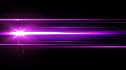 Wall Mural - A realistic modern illustration showing neon luminance of bright energy fast dynamic movement on black background with purple streaks created by the movement of lights moving at high speed.