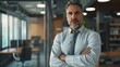 © Bijac - confident middleaged businessman ceo portrait standing in office with arms crossed realistic 3d render