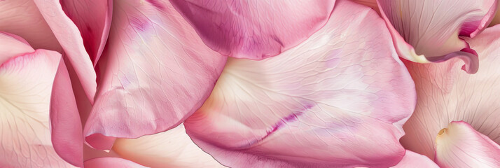 Wall Mural - Close Up of Delicate Pink Rose Petals with Soft Textures and Gentle Hues