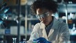 © Bijac - determined disabled female scientist conducting groundbreaking cancer research in a hightech lab promoting diversity in stem