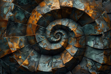 Fototapete - Artistic rendering of the number 33, with intertwining spirals and squares, creating a sense of unity and completeness,