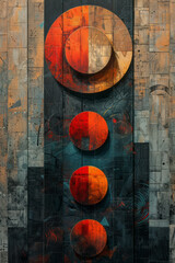 Poster - Geometric illustration of the number 33, with spirals and circles radiating outward, symbolizing growth and evolution,