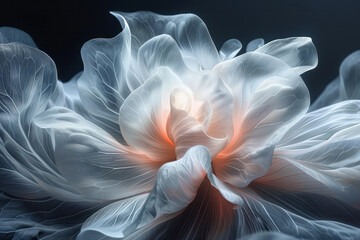 Fototapete - Depiction of The Empress as an abstract, blooming flower, with layers of petals unfolding in a harmonious design,