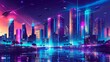 © MP-AI - Futuristic cityscape with neon lights and flying vehicles