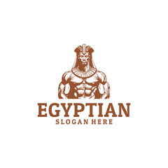 Wall Mural - Muscle egyptian logo vector illustration