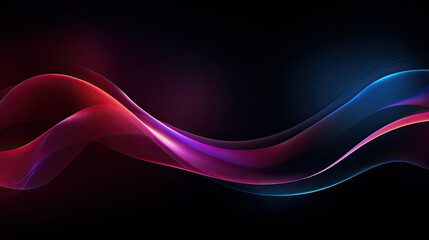 Wall Mural - Dark abstract curve and wavy background with gradient and color, Glowing waves in a dark background