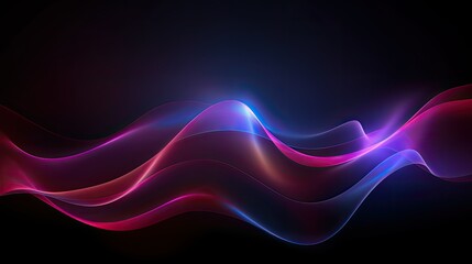 Wall Mural - Dark abstract curve and wavy background with gradient and color, Glowing waves in a dark background