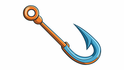 Sticker - A bit is a thin curved piece of metal with a serrated edge and a curved hook at one end. It is commonly used for fishing with the serrated edge used. Cartoon Vector