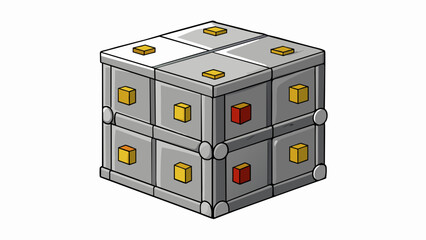 Wall Mural - A building block This block is made of concrete and has a cube shape with six sides that are all the same size. It is heavy and sy often used for. Cartoon Vector