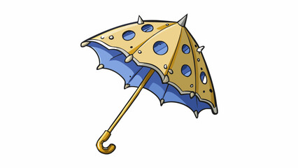 Wall Mural - A discarded torn umbrella with holes and a broken handle lacking the ability to provide shelter from the rain.. Cartoon Vector