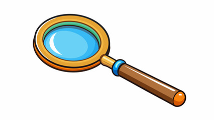 Poster - A magnifying glass embodies reason as it allows us to see things more clearly and in greater detail just as reason allows us to analyze and understand. Cartoon Vector