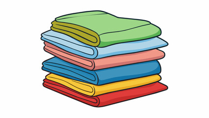 Wall Mural - A stack of freshly folded laundry portraying the duty of keeping a clean and organized living space.. Cartoon Vector