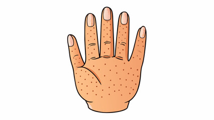 Canvas Print - The back of a persons hand lined with delicate s freckles and scars with each finger ending in a neatly trimmed nail.. Cartoon Vector