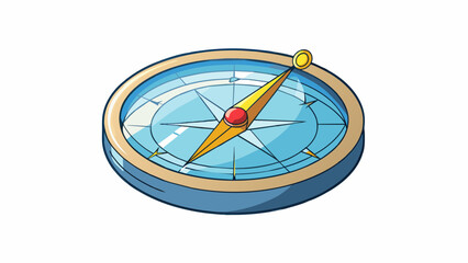 Sticker - The compass needle points steadfastly towards the north a slender arrow resting on a bed of glass. The fine details of the etched markings on the. Cartoon Vector