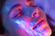 © spyrakot - LED Light Therapy Facial Close-Up with Colorful Glowing Lights for Skincare Technology and Relaxation Concept