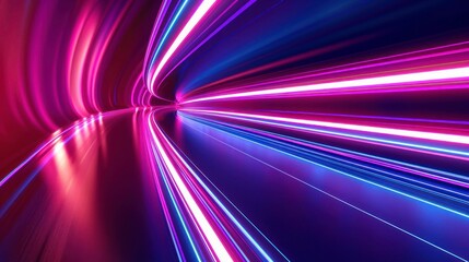 Wall Mural - Energy Light Lines Flow, Concept of leading in business, Hi tech products, warp speed wormhole science vector design. Horizontal speed lines background