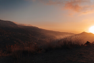 Wall Mural - Amazing Mountainous View in Sunset