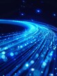© Johannes - Blue light streak, fiber optic, speed line, futuristic background for 5g or 6g technology wireless data transmission, high-speed internet in abstract. AI generated illustration