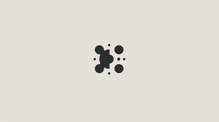Wall Mural - A modern, minimalist logo design 2 dots connected, connected dots. The logo should be sleek and simple, focusing on a single, abstract shape or symbol. 
