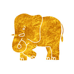 drawing in gold color style elephant icon