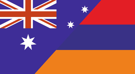 Wall Mural - Flag of Australia and Armenia. Two Flag Together Australian and Armenian