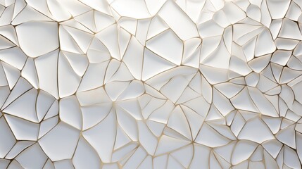 A high-resolution photo of an intricate, geometric abstract pattern with subtle metallic accents, set against a crisp white background.