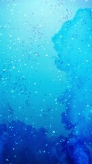 Wall Mural - Vertical Underwater Blue Explosion Burst 4K features an underwater view with bubbles rising and water gushing up in a vertical ratio, not a.i.