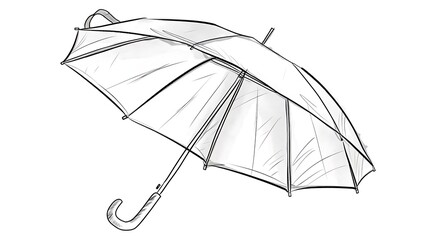 umbrella, illustration, isolated, vector, protection, rain, weather, drawing, parasol, concept, fashion, object, doodle, open, protect, sketch, shelter, handle, black, icon, line, line art, white back
