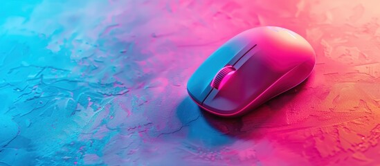 mouse on bright pink and blue lights