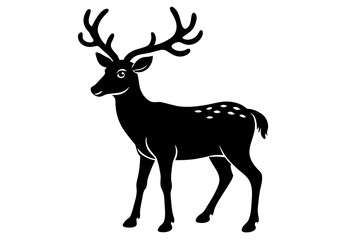 Canvas Print - reindeer vector silhouette illustration