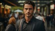 © PondLord - Confident businessman: sharp suit and confident expression in modern city setting