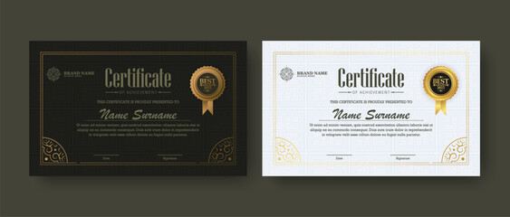Luxury gold certificate with gold frame color