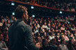 © Fabio - Speaker giving a talk on corporate business conference. Unrecognizable people in audience at conference hall. Business and Entrepreneurship event
