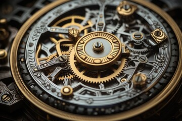 Aufkleber - Close-up of intricate watch mechanism
