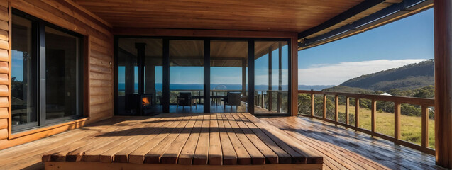 Poster - Exquisite wooden holiday home with Nordic architecture near Wilsons Promontory, South Australia.