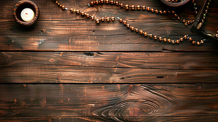 Wall Mural - cross on old wood background.