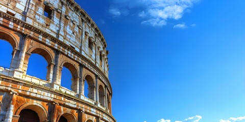 Wall Mural - Iconic Architecture: The Ancient Roman Colosseum in Italy and Rome's Historic Streets. Concept Ancient Roman Colosseum, Rome's Architecture, Historic Streets, Italian Landmarks, Iconic Buildings