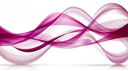 Wall Mural -  A purple wave of smoke against a white backdrop; reflection below right and left corners