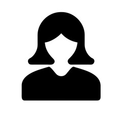 Wall Mural - simple female user profile icon - minimalistic black silhouette
