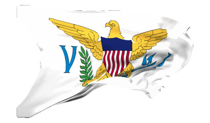 Wall Mural - The flag of Us Virgin Islands waving vector 3d illustration