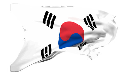 The flag of South Korea waving vector 3d illustration