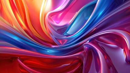 Wall Mural - 3D illustration of a vibrant, colorful abstract background.

