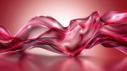 Canvas Print -  A pink abstract background with a wavy design in the bottom half