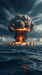 Wall Mural - Oceanic Apocalypse, Nuclear Bomb Detonation Beneath the Waves