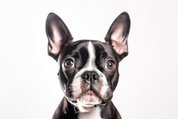 Wall Mural - french bulldog in studio setting against white backdrop, showcasing their playful and charming personalities in professional photoshoot.