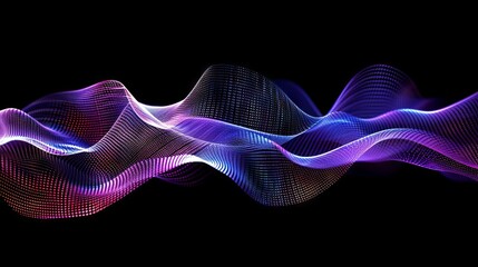 Poster - abstract 3d waves digital technology and ai concept illustration