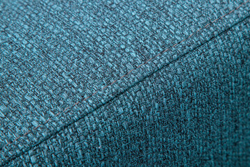 Wall Mural - Textured blue furniture fabric with stitching